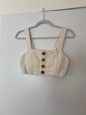 Show Me Your Mumu Adeline Crop Top – Ivory  – Size [S]